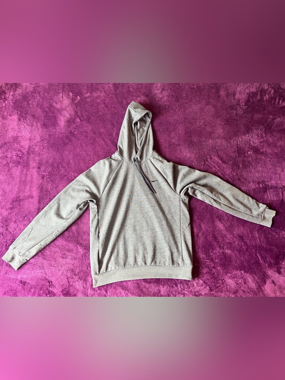 Nike Steel Gray Structured Hooded With breathable holes and Small Black Swoosh